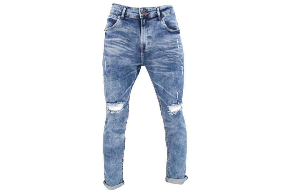 Calça Jeans Rock & Soda Rasgos Azul Claro - Mascul ...